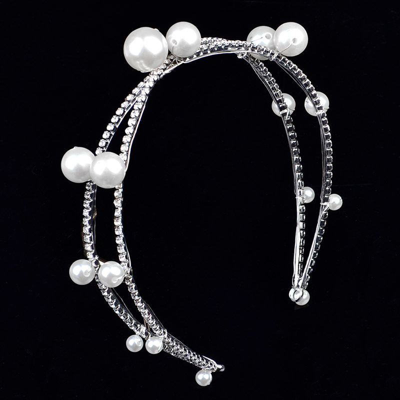 韩式新娘头箍结婚头饰镶钻影楼造型跟妆盘发水钻发箍|ms