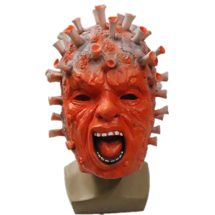 Halloween horror máscara virus sombrero máscara de látex coronavirus modelado nueva etapa accesorios de rendimiento