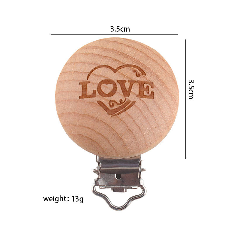 Bebé suministros chupete clip dibujos animados animal registro chupete clip calmante haya seguridad protección de madera clip