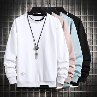 [] Young Men's Sweatshirt Round Neck Loose Fashionable Korean Couple Wear Long Sleeve T-Shirt LOGO Group Wear