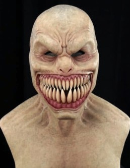 裂牙恶魔“跟踪者”恐怖恶魔乳胶万圣节面具