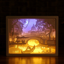 3D立体纸雕灯 光影纸雕艺术灯 创意礼品装饰灯支持设计