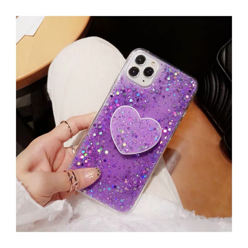 New New Glue Glitter Heart Bracket NOVA6-SE/P40-LITE/nova7i NOVA6 Protective Cover