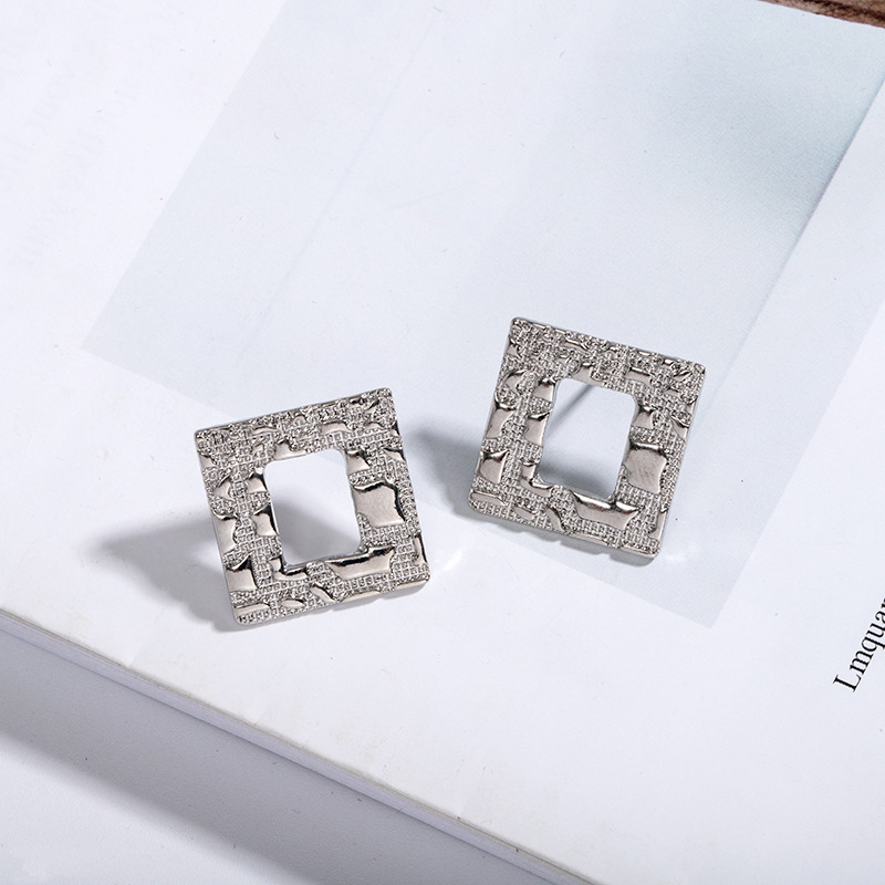Korean Star Geometric Square Earrings display picture 4