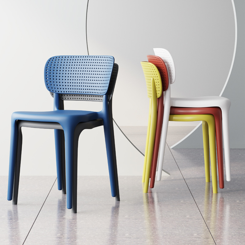 Plastic chair back can stack home modern minimalist rubber stool dining table restaurant Nordic dining chair outdoor wholesale