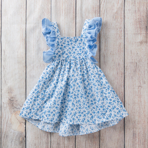 Baby birthday party dresses lattice creative princess skirt Baby dresses girl floral suspender dress PP Pants Set Fashion