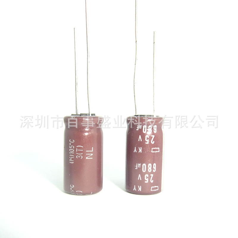 百事盛业科技 原装化工NCC黑金刚电解棕色 25V 680UF 10*16全系列