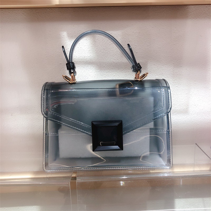 Clearance jelly bag, transparent pvc women's bag, gradient color small square bag, handbag, single-shoulder crossbody women's bag in stock undefined