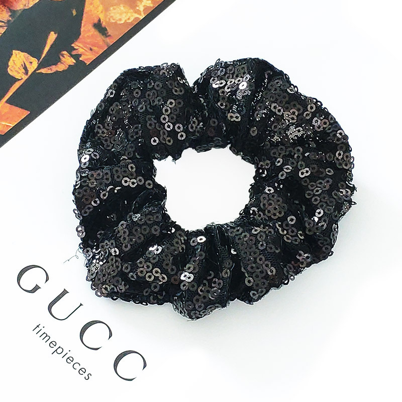 Sequined Fluorescent Simple Hair Scrunchies display picture 6