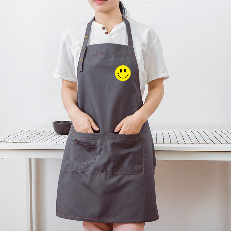 Delantal de trabajo de estilo coreano imprimible LOGO impresión servicio de cocina publicidad fruta café supermercado a prueba de aceite anti-fouling hombres y mujeres