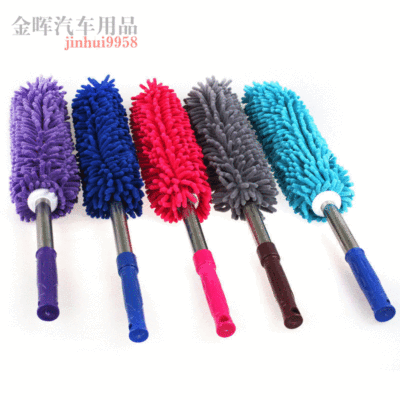 加长款雪尼尔圆形拖把汽车蜡拖洗车掸子擦车除尘掸软毛蜡把洗车刷|ms