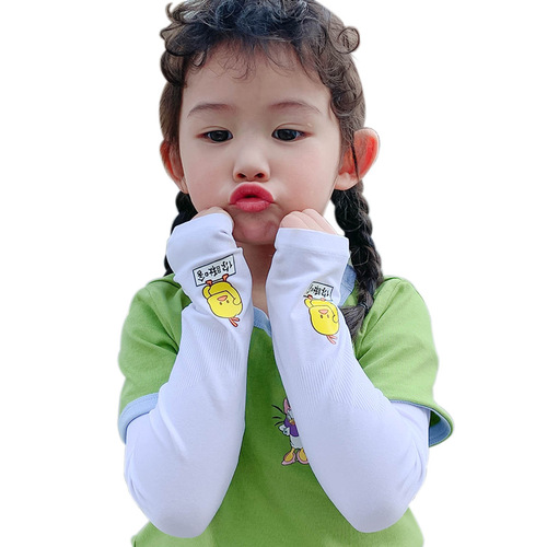 Children's Ice Sleeves Summer Thin Ice Silk Gloves Girls Boys Princess Baby Sunscreen Arm Sleeves Trendy