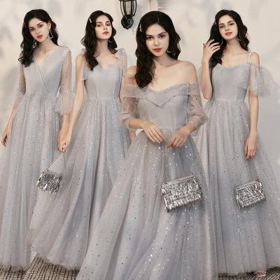 evening dresses Bridesmaid Dress fairy grey wedding girl Bridesmaid Dress