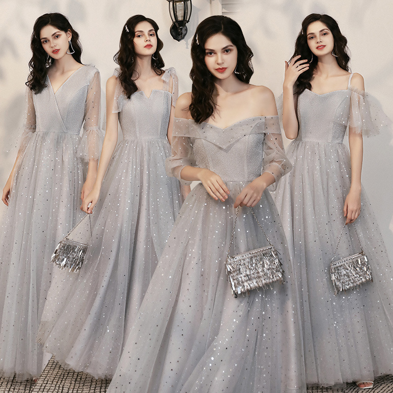 plus size satin bridesmaid dresses One Shoulder Sheath Grey Jersey Long Bridesmaid Dresses – ClaireBridal main image 1