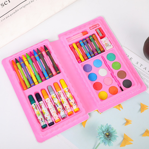Wholesale 42-piece set children's painting kit watercolor pen combo stationery set student art stationery gift box custom