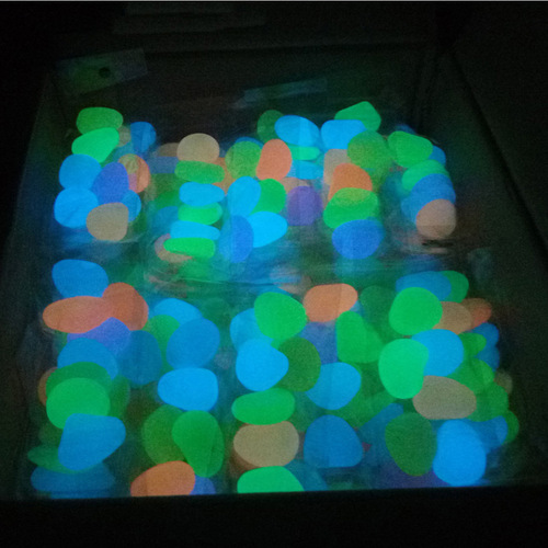 Cross-border luminescent pebble fish tank water garden landscape colorful night light stones, 100 pieces of luminous transparent pebbles