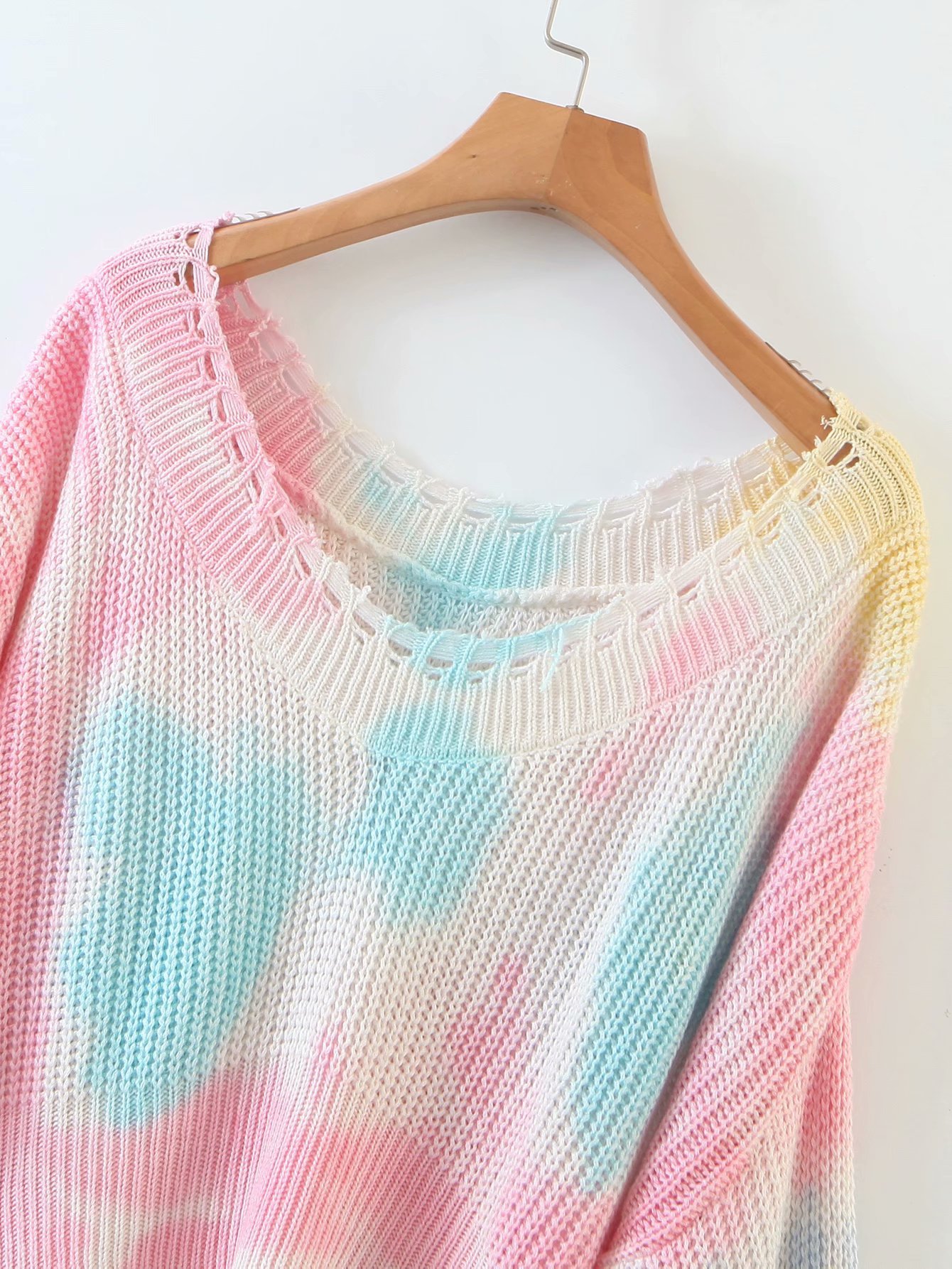 strapless tie-dye irregular women s sweater  NSAM5007