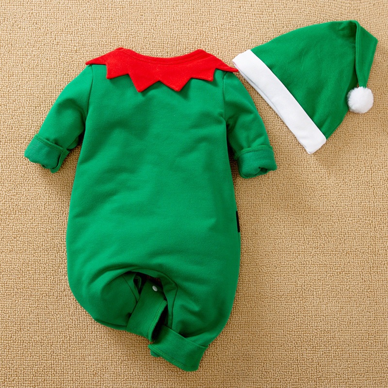 Stretchy Elasticity Baby(0-2Years) Age Group Christmas Fashion Cartoon 100% Cotton Baby Rompers