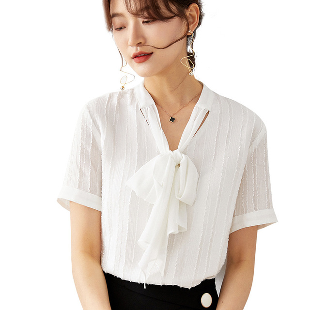 Fashion women’s Strapless Short Sleeve Chiffon shirt temperament top