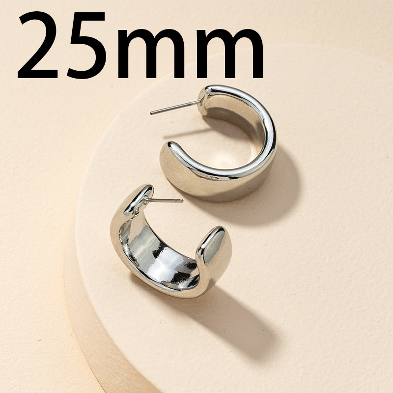 Metal C-shaped Earrings display picture 7