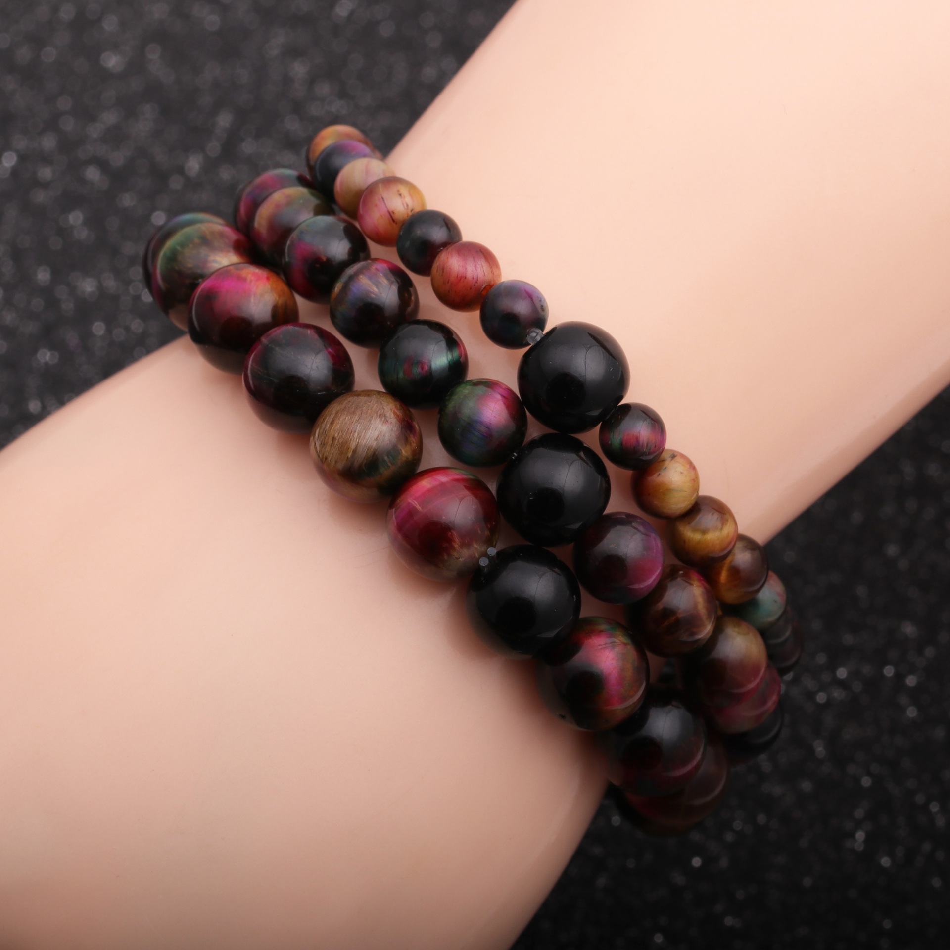 New Peacock Tiger Eye Stone Bright Stone Bracelet display picture 4