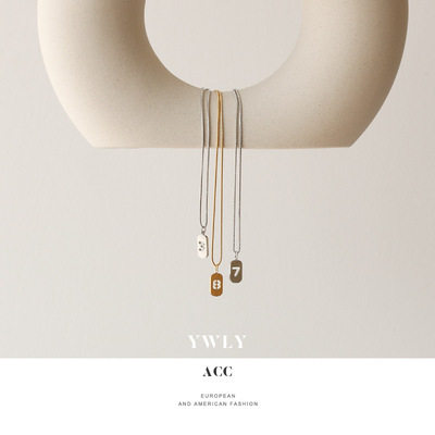 欧美时尚数字吊坠锁骨链女 个性百搭设计感不掉色不锈钢钛钢项链