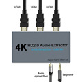 HDMI音频分离器 HDMI2.0音频解码器 HDMI1进2出 hdmi1*2 HDCP2.2