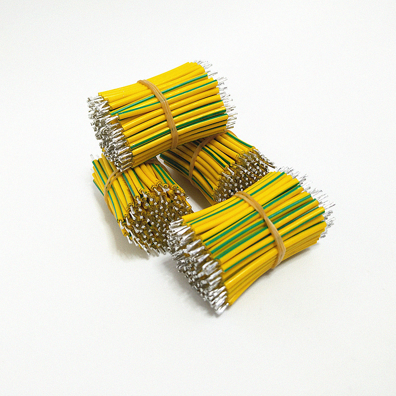 厂家直销常规0.5平方 130MM环保黄绿线 连接导线双头镀锡焊接线