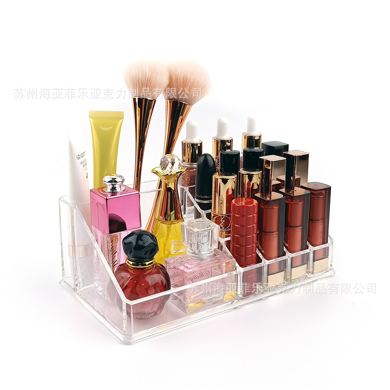 Simple Acrylic Cosmetics Storage Box with Multiple Compartments for Desktop Dressing Table, Lipstick and Nail Polish Storage Rack, Space-Saving Simple Acrylic Cosmetics Storage Box with Multiple Compartments for Desktop Dressing Table, Lipstick and Nail Polish Storage Rack, Space-Saving