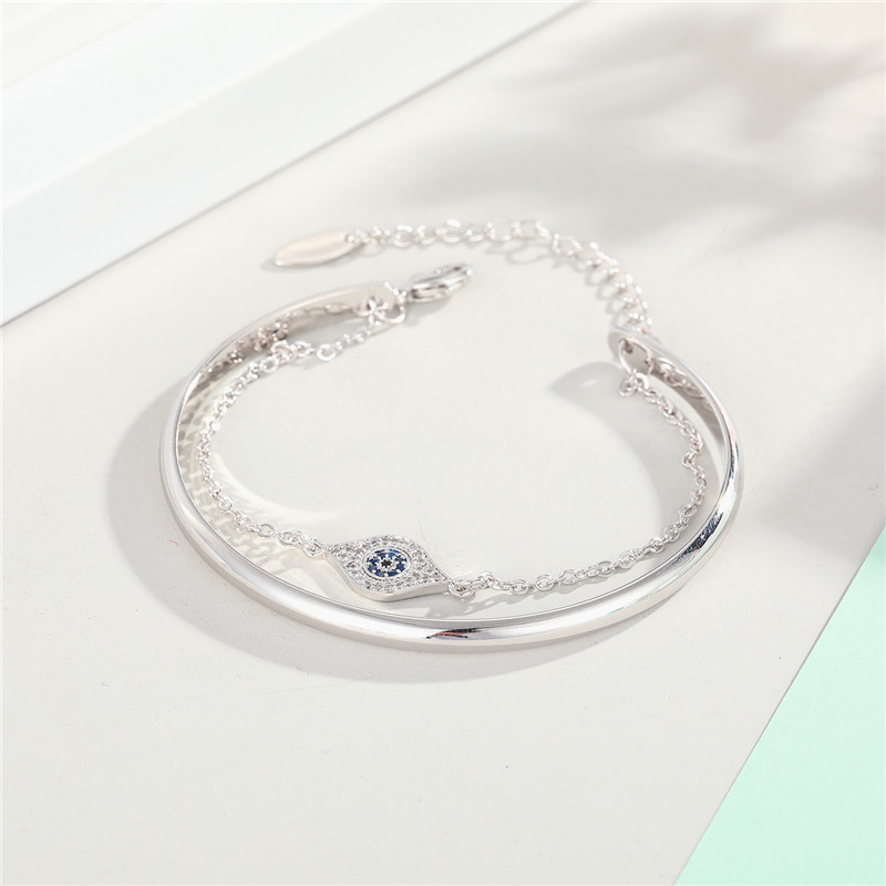 Personal Isiertes Zirkon-sonnen Armband Europäische Und Amerikanische Neue Produkte Mit Vergoldetter Diamant Kette Offenes Armband Augen Armband display picture 5