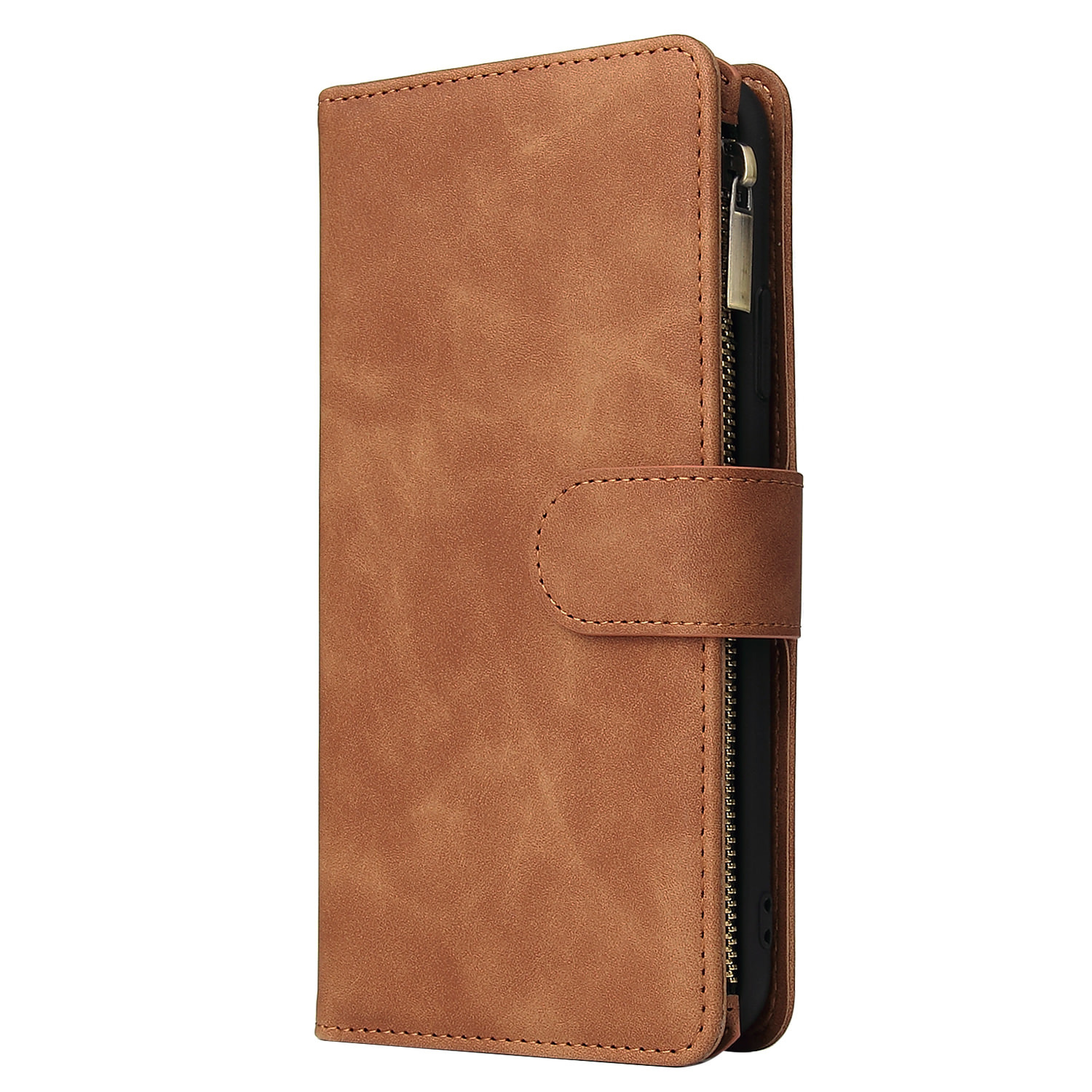 Suitable For IPhone 12 Zipper Phone 17 Pro Max Stand Multi-Card Wallet Leather Case XS_voghion.com