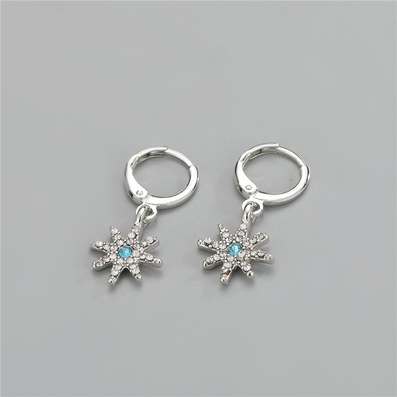 Hot-selling  Trend Cute Rhinestone Meteor Moon Hoop Earrings display picture 3