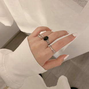 Комплект, брендовое кольцо, японские и корейские, 3 предмета, простой и элегантный дизайн, на указательный палец