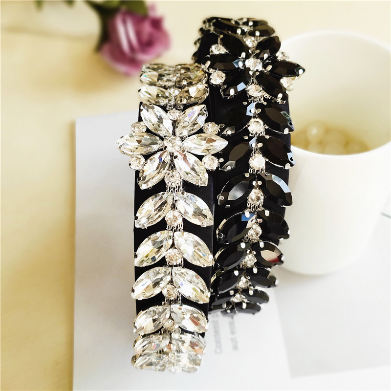 Korean New Fashion Rhinestone Full Drill Wide-edge Cheap Hair Band Wholesale display picture 3