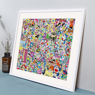 Murakami sunflower Doraemon puzzle with white edge mounting 1000 pieces puzzle frame 51 x73.5