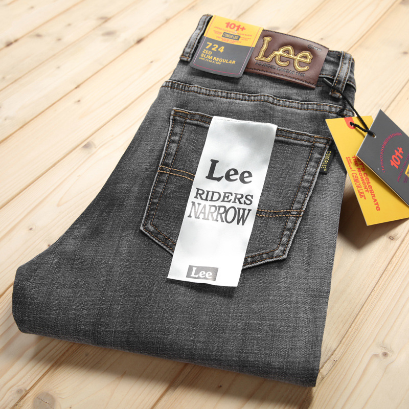 Pantalon jeans Lee gris coupe droite  - Ref 3426636 Image 1