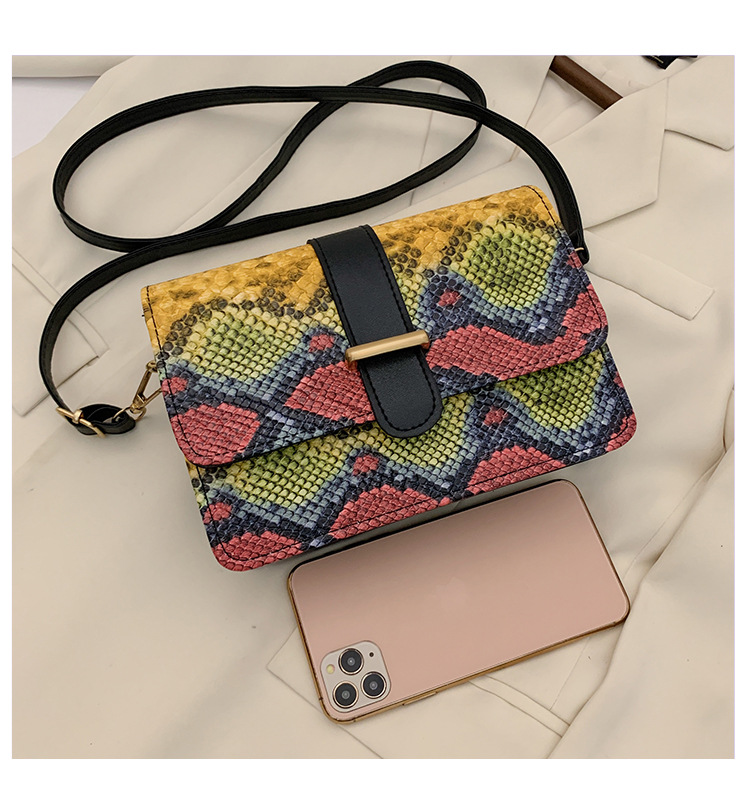 New Fashion All-match Retro Snakeskin Pattern Chain Small Square Bag display picture 38