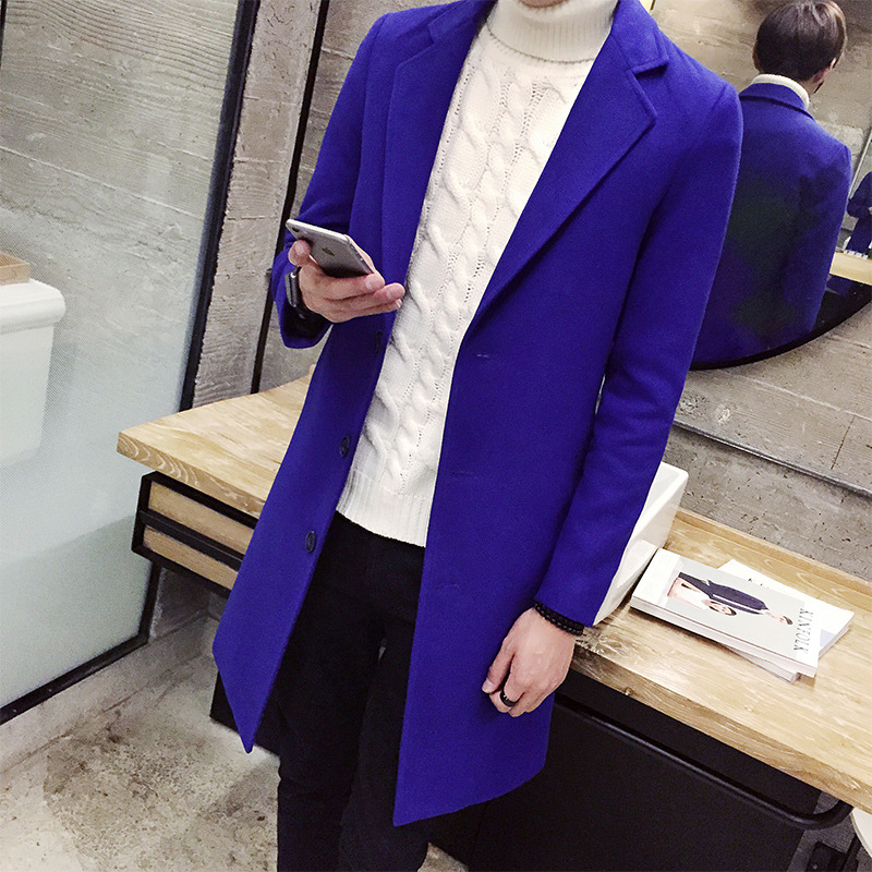 Gabardina de los hombres de longitud media SLIM-Fit estilo coreano otoño 2022 Nuevo abrigo de lana de los hombres otoño e invierno abrigo de lana de moda image 12