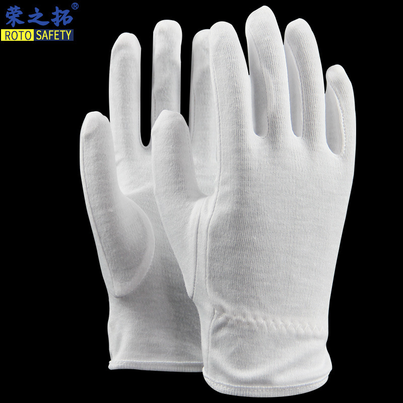 棉毛礼仪加厚白手套 阅兵演出保安开车礼宾文玩盘珠礼仪劳保批发