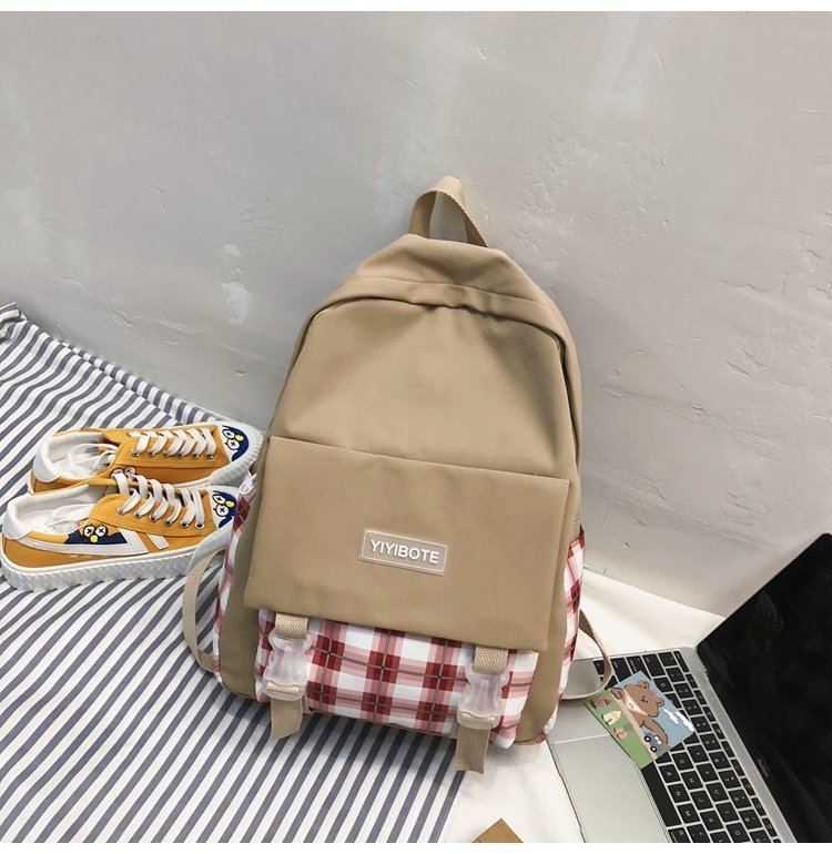 Schoolbag Korean Fashion Harajuku Cute Girl Student Small Fresh Contrast Color Plaid Backpack  Wholesale Nihaojewelry display picture 28