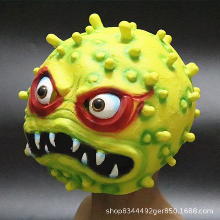 Virus máscara Halloween horror máscara sombrero divertido bola coronavirus máscara fábrica al por mayor