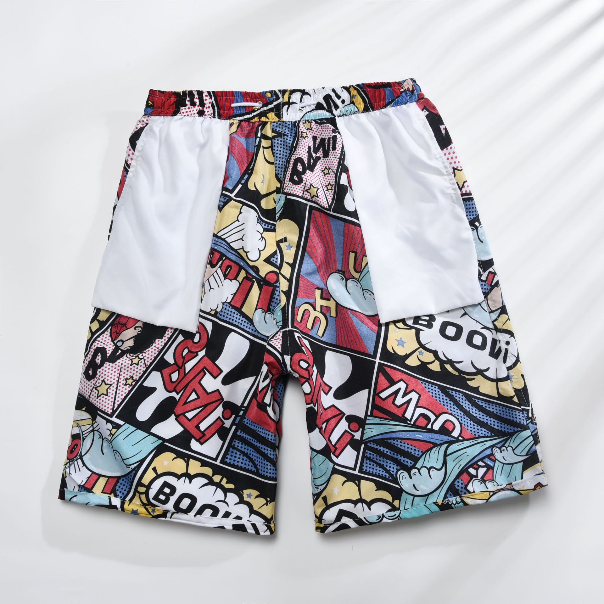166g Weight Shorts Pants Length Polyester Fabric Type Mid Waist Waist Line Shorts Pants Type Inelastic Elasticity Beach Occasion Comfort Function Loose Fit Type Leaf, Ditsy Floral, Tree Pattern Summer Season Men's Gender Rib-Knit Design Streetwear Style Men's Beach Streetwear Leaf Ditsy Floral Tree Shorts Rib-knit Shorts 3
