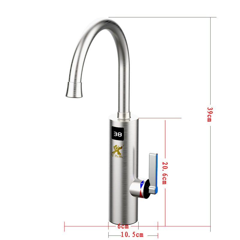 Kitchen Stainless Steel Electric Faucet, Instant Heating Faucet, Water Heater, Hot And Cold Dual-purpose Foreign Trade