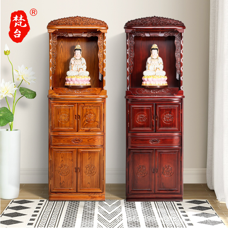 Sanskrit Taichung-style Buddhist shrine standing cabinet shrine Buddhist cabinet home divine platform offering table Xianjia platform incense table divine building God of wealth cabinet Buddhist platform