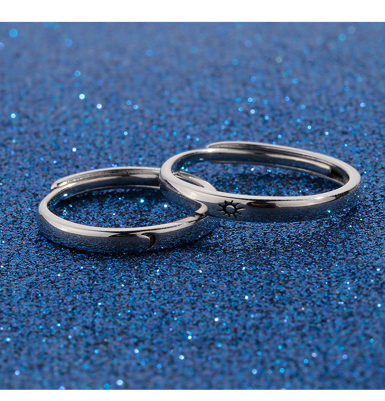 Simple Style Sun Moon Copper Plating Rings 1 Piece
