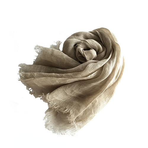 Pure linen original color scarf, natural color, widened and larger size, autumn and winter gauze scarf, travel dress, Japanese shawl silk scarf