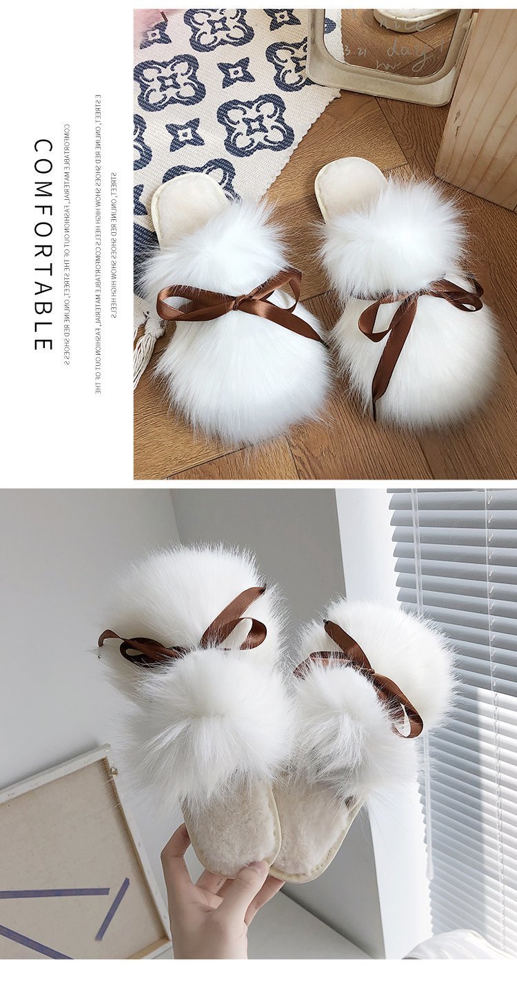 Autumn and winter female hairy warmth slippers nihaostyles clothing wholesale NSKJX71207