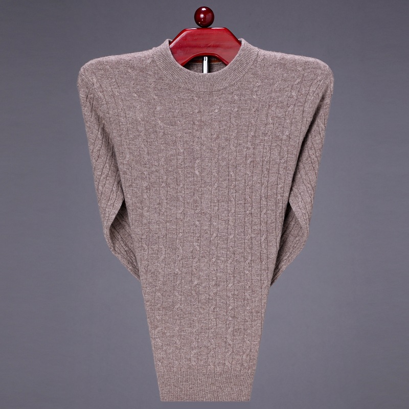 2021 Autumn and winter Men's Full Cashmere Sweater middle age fashion T-shirts Solid keep warm knitting sweater