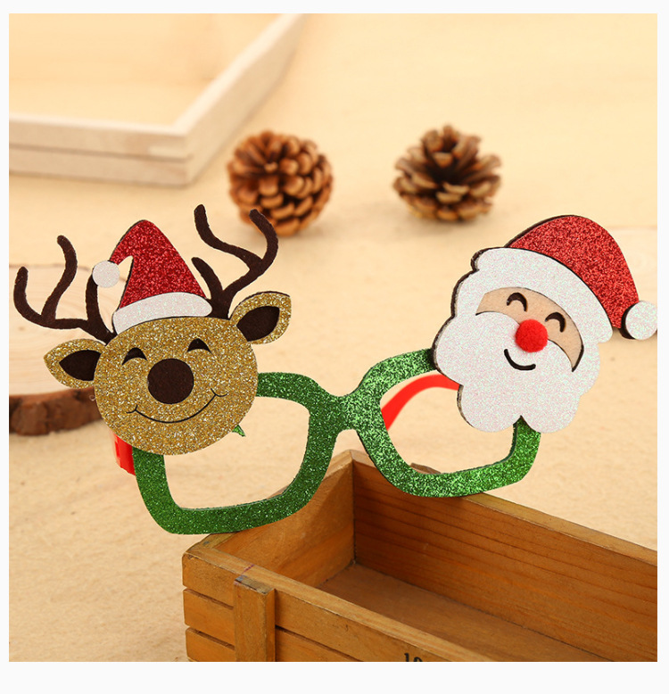 Christmas Sequined Plastic Glasses Frame Wholesale Nihaojewelry display picture 6