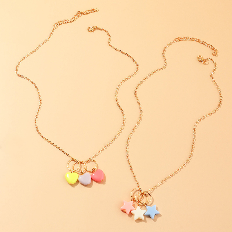 New Acrylic Girl Cute Star  Necklace  Set Wholesale display picture 1